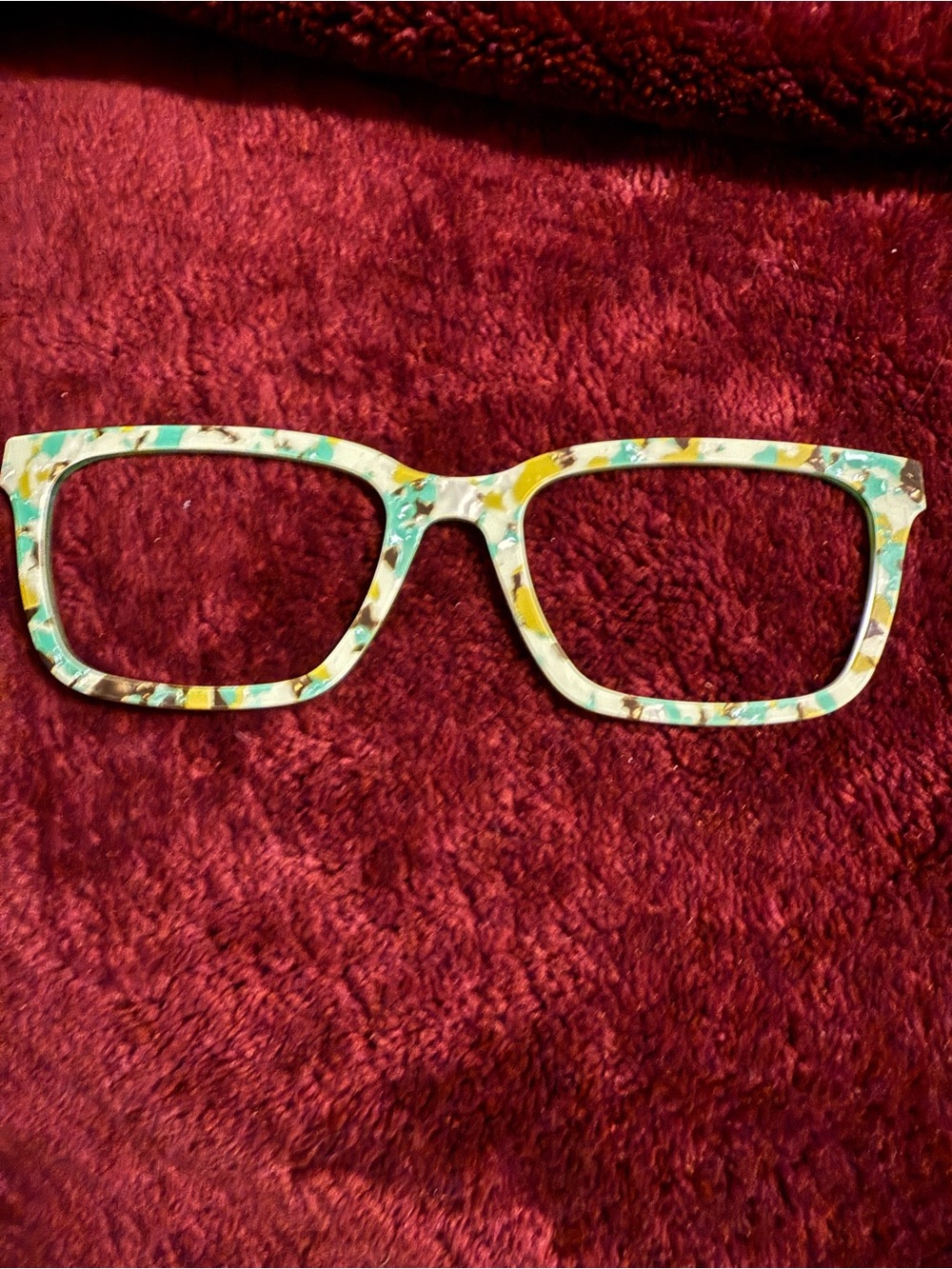 Multi-Color Mosaic Square Women’s Eyeglass Frame